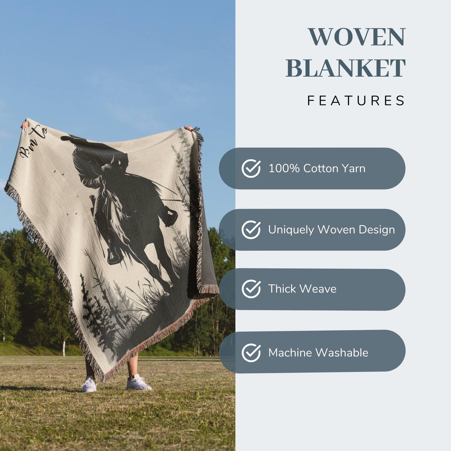 Rustic Rider Woven Blanket - ZumBuys