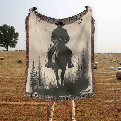 Rustic Rider Woven Blanket - ZumBuys