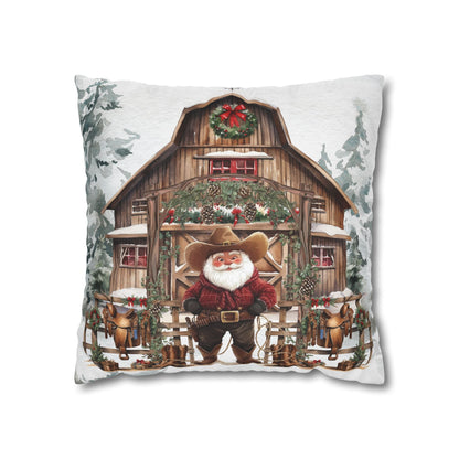 Santa's Western Wonderland Square Pillow Cover - ZumBuys