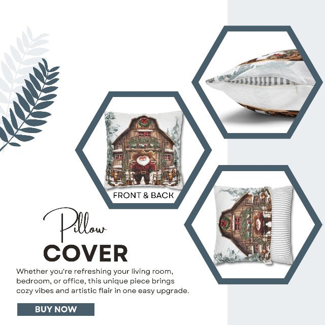 Santa's Western Wonderland Square Pillow Cover - ZumBuys
