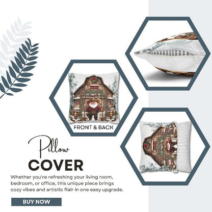 Santa's Western Wonderland Square Pillow Cover - ZumBuys