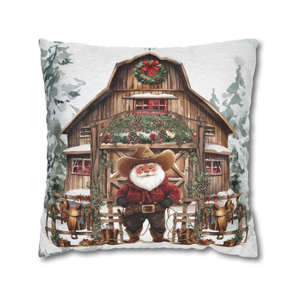 Santa's Western Wonderland Square Pillow Cover - ZumBuys