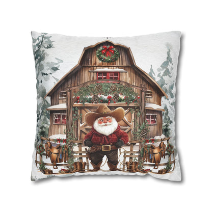 Santa's Western Wonderland Square Pillow Cover - ZumBuys