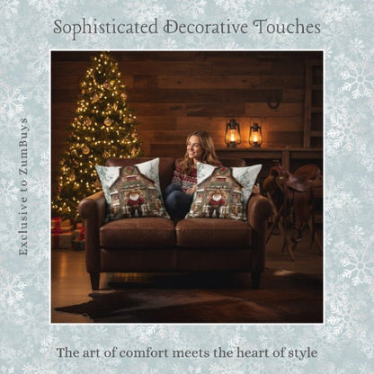 Santa's Western Wonderland Square Pillow Cover - ZumBuys