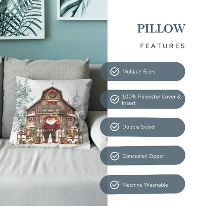 Santa's Western Wonderland Square Pillow - ZumBuys