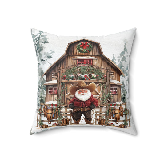 Santa's Western Wonderland Square Pillow - ZumBuys