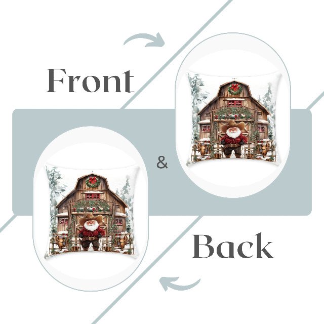 Santa's Western Wonderland Square Pillow - ZumBuys