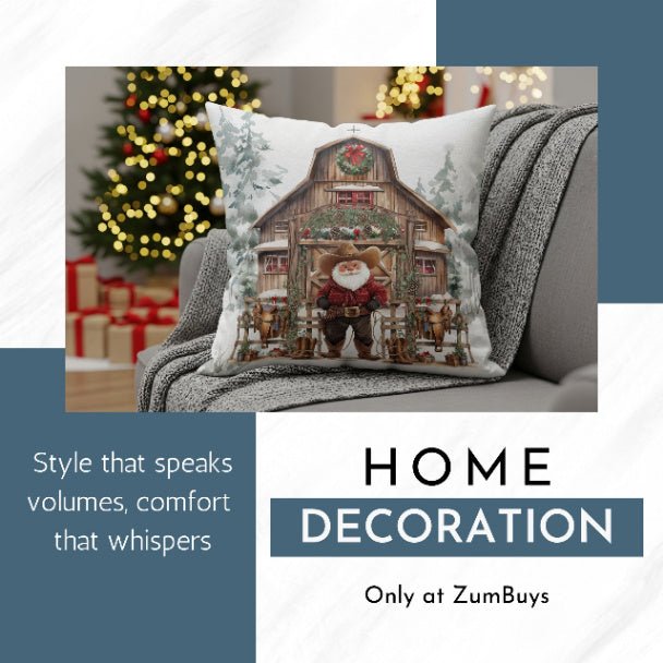 Santa's Western Wonderland Square Pillow - ZumBuys
