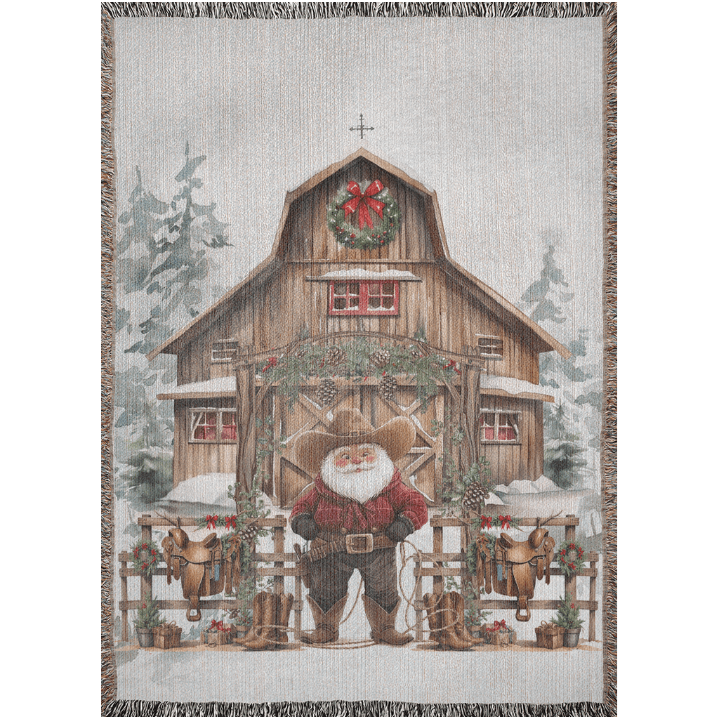 Santa's Western Wonderland Woven Blankets - ZumBuys