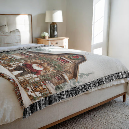 Santa's Western Wonderland Woven Blankets - ZumBuys