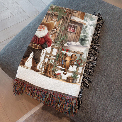 Santa's Western Wonderland Woven Blankets - ZumBuys