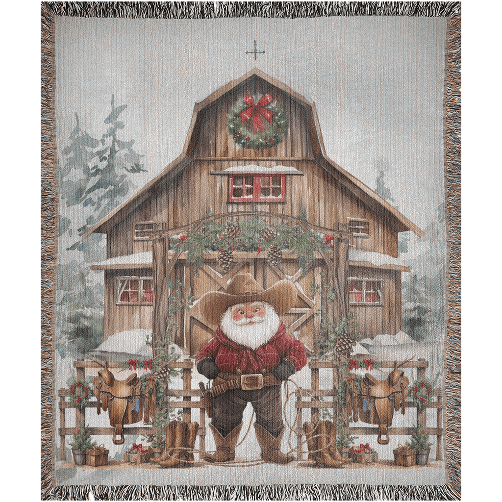 Santa's Western Wonderland Woven Blankets - ZumBuys