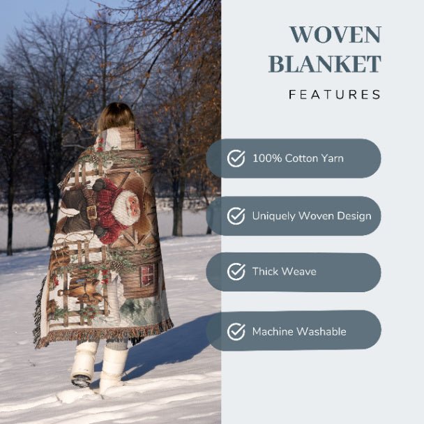 Santa's Western Wonderland Woven Blankets - ZumBuys