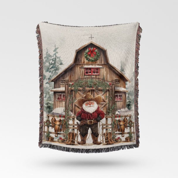 Santa's Western Wonderland Woven Blankets - ZumBuys