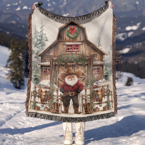 Santa's Western Wonderland Woven Blankets - ZumBuys