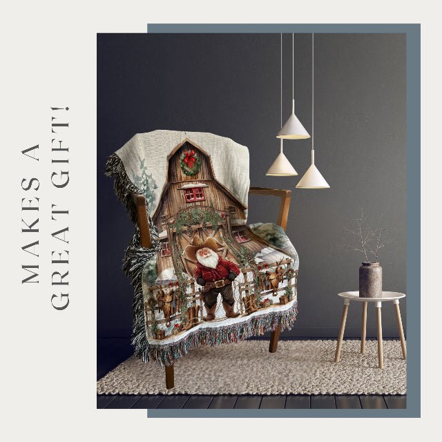 Santa's Western Wonderland Woven Blankets - ZumBuys