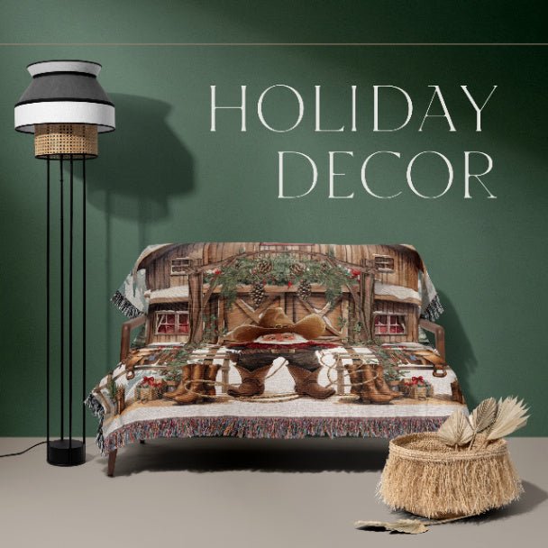 Santa's Western Wonderland Woven Blankets - ZumBuys