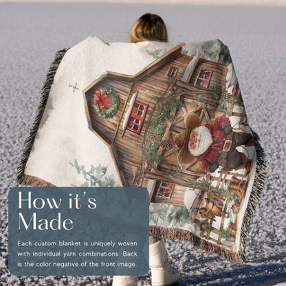 Santa's Western Wonderland Woven Blankets - ZumBuys