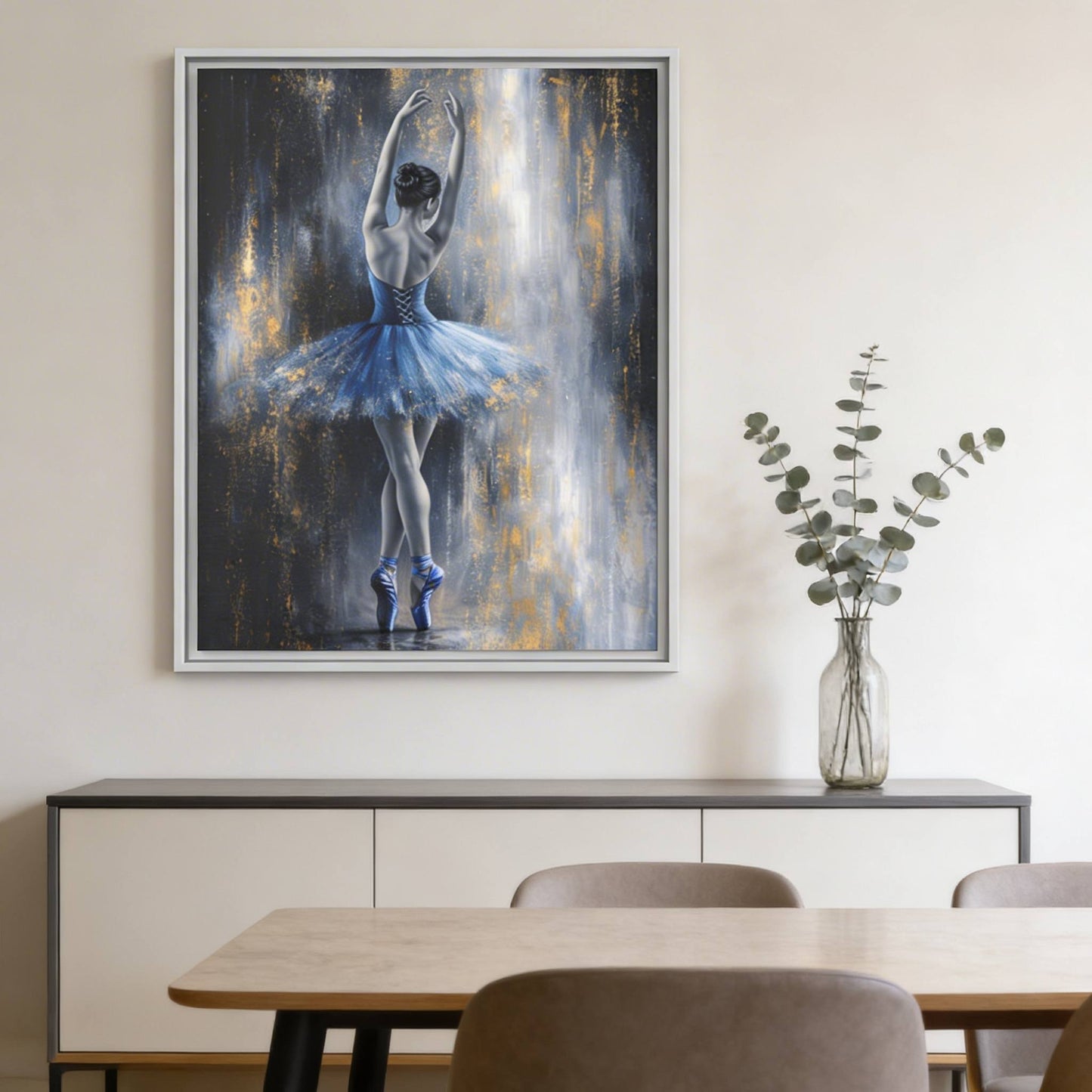 Sapphire Reverie Matte Canvas, Framed (Multi - color) - ZumBuys
