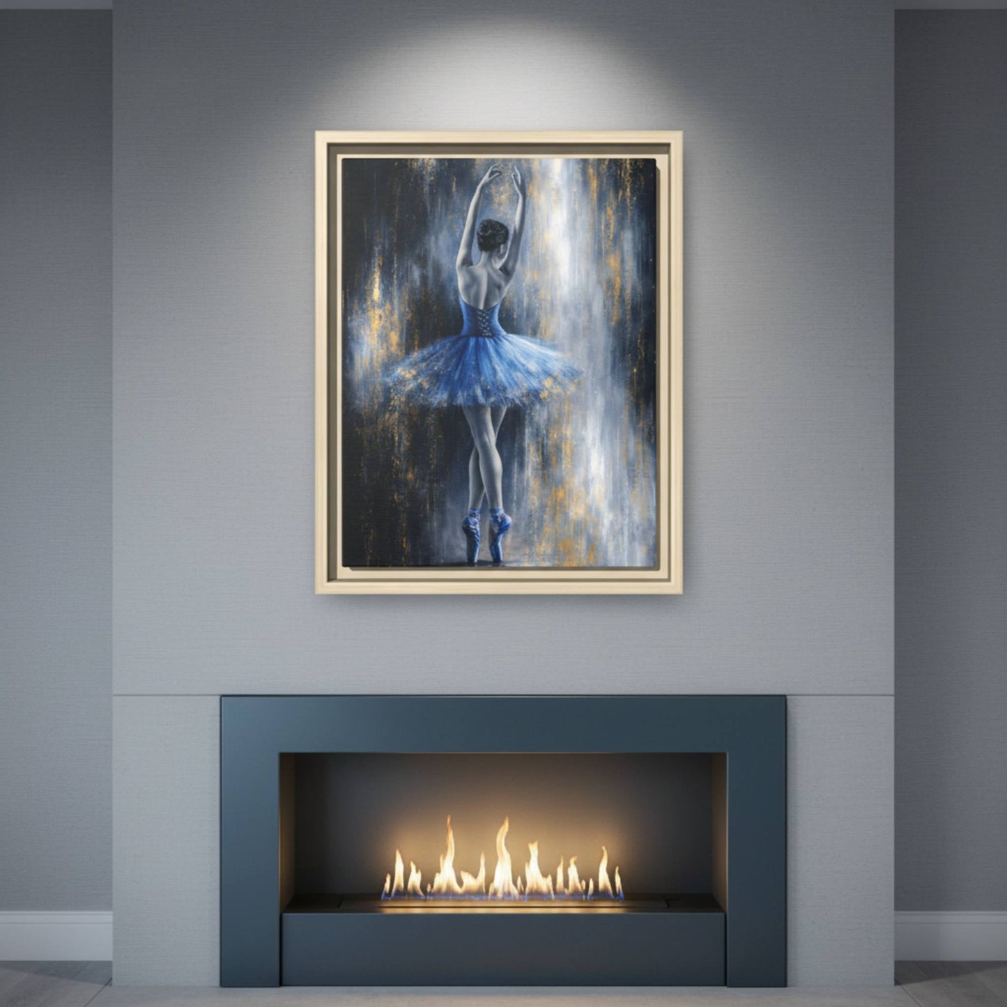 Sapphire Reverie Matte Canvas, Framed (Multi - color) - ZumBuys