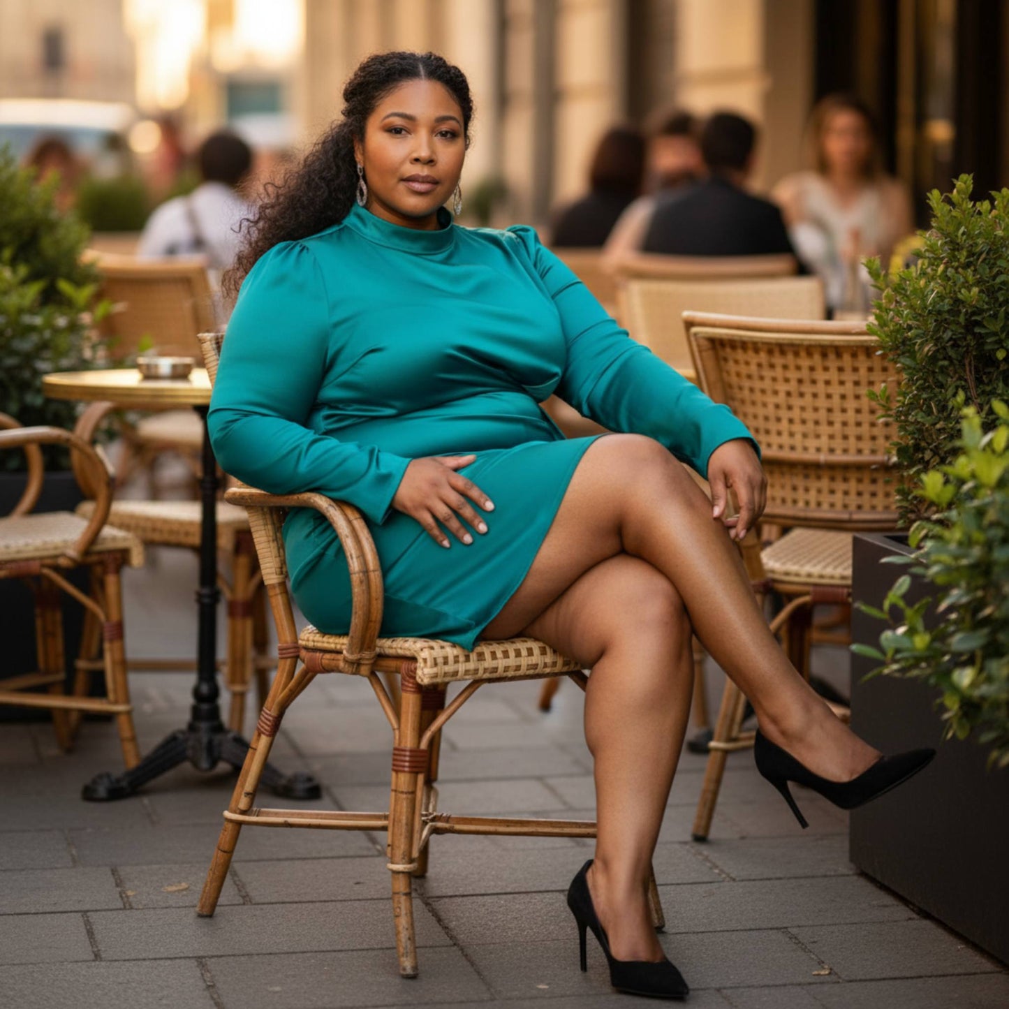 Satin Mock Neck Rouched Mini Dress - ZumBuys