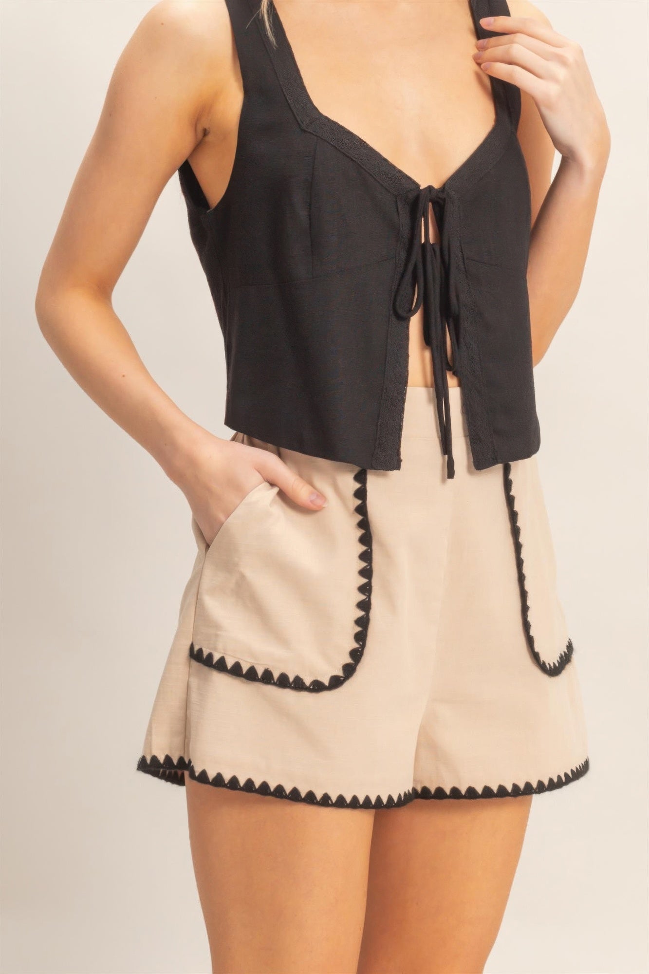 Scallop Trim High - Waisted Shorts | Women’s Tailored Summer Shorts - ZumBuys