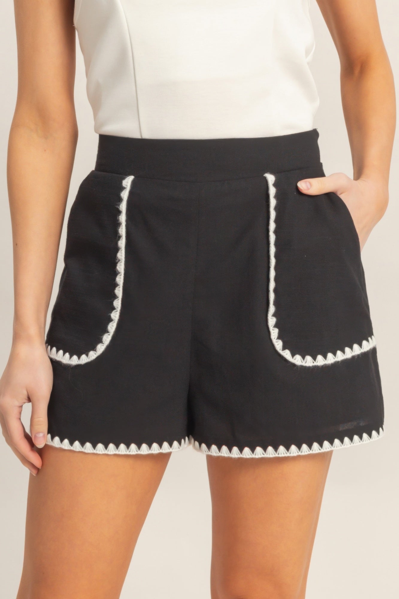 Scallop Trim High - Waisted Shorts | Women’s Tailored Summer Shorts - ZumBuys