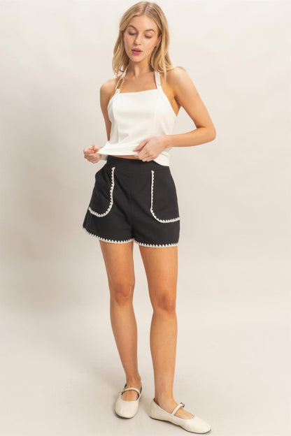 Scallop Trim High - Waisted Shorts | Women’s Tailored Summer Shorts - ZumBuys