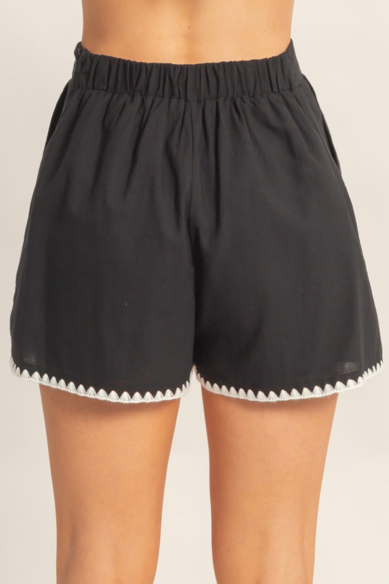 Scallop Trim High - Waisted Shorts | Women’s Tailored Summer Shorts - ZumBuys