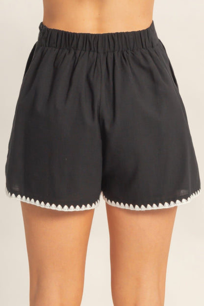 Scallop Trim High - Waisted Shorts | Women’s Tailored Summer Shorts - ZumBuys