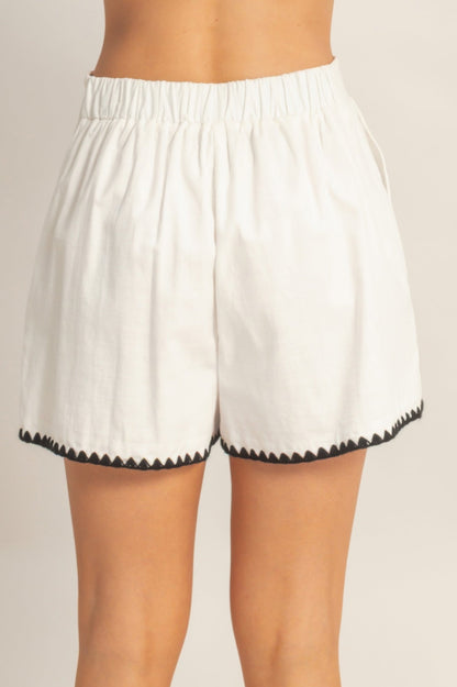 Scallop Trim High - Waisted Shorts | Women’s Tailored Summer Shorts - ZumBuys