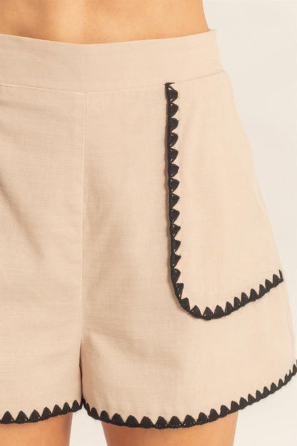 Scallop Trim High - Waisted Shorts | Women’s Tailored Summer Shorts - ZumBuys