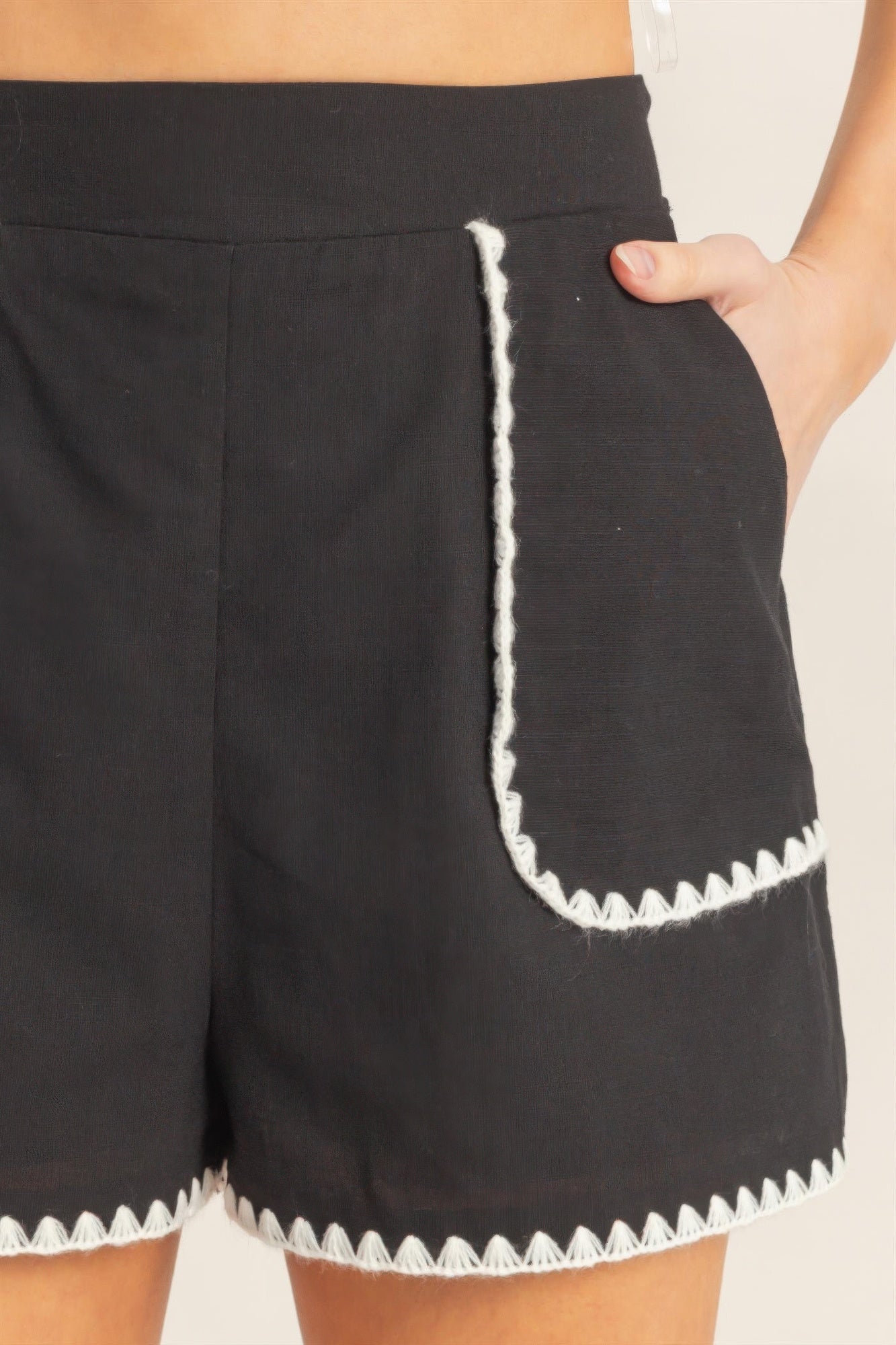 Scallop Trim High - Waisted Shorts | Women’s Tailored Summer Shorts - ZumBuys