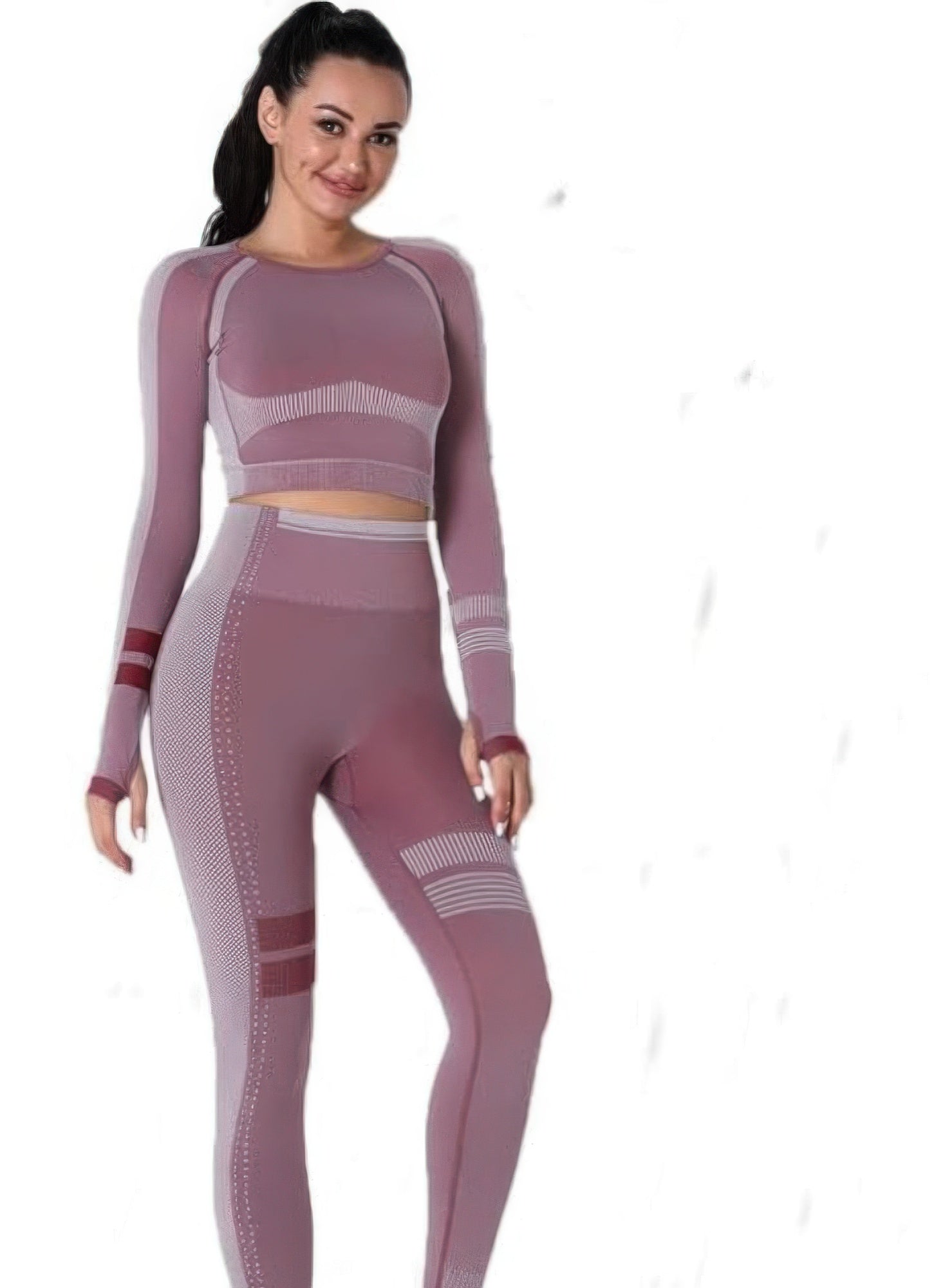 Seamless Long Sleeve Solid Yoga Set - ZumBuys