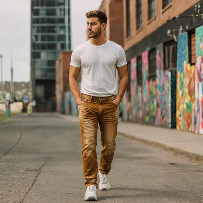 Seven Souls Men Regular Fit Non - stretchable Denim - ZumBuys