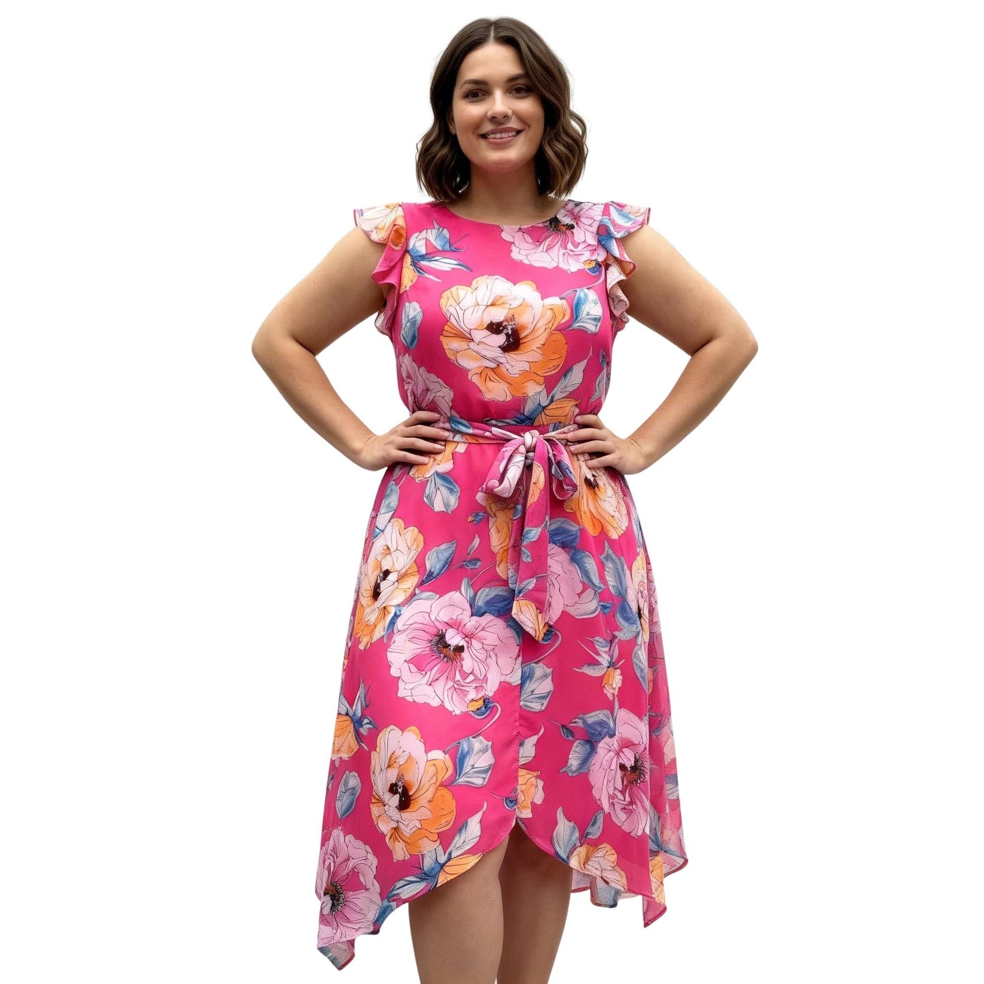 Shelby & Palmer Floral Ruffled Sleeve - ZumBuys