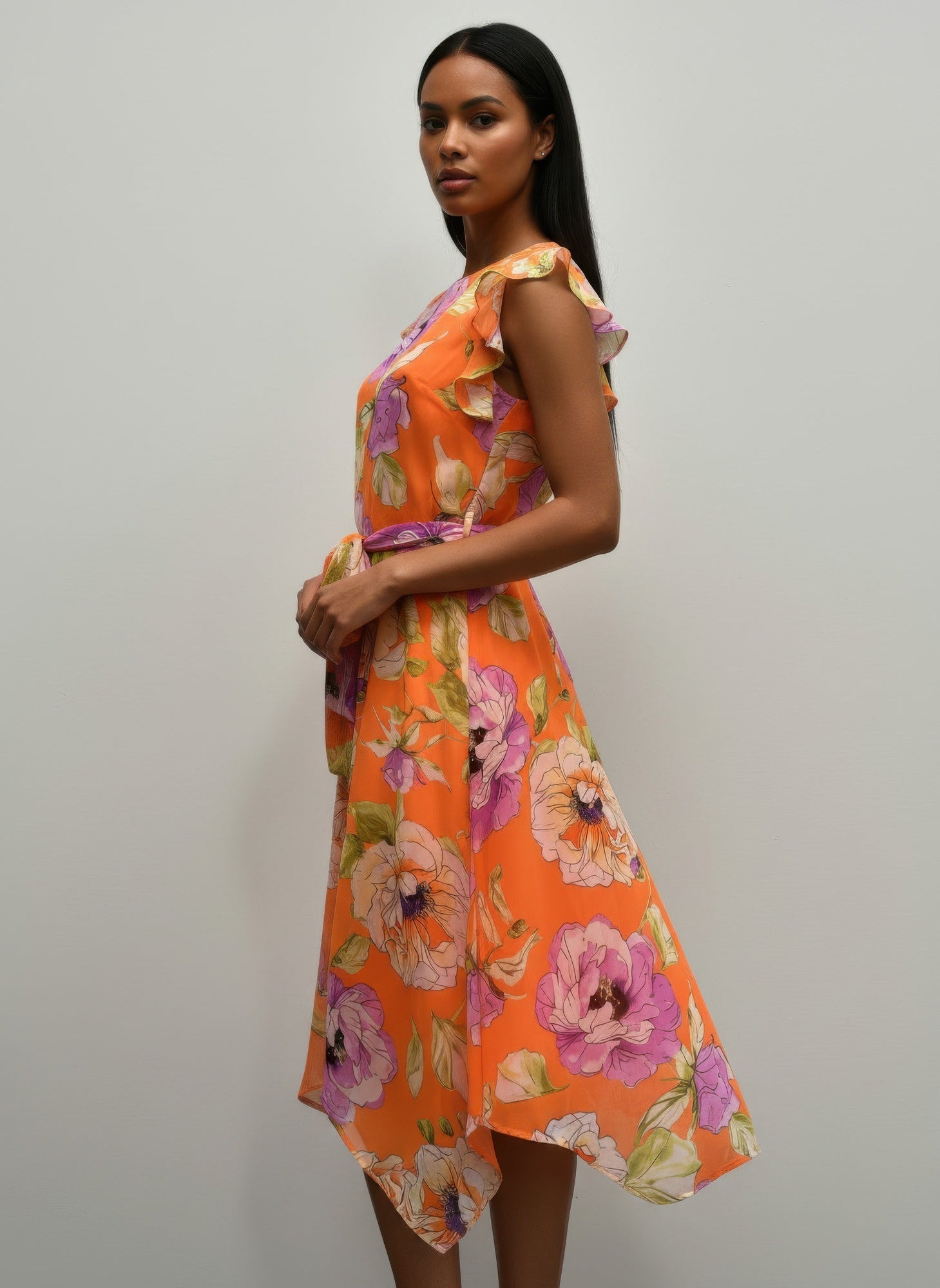 Shelby & Palmer Floral Ruffled Sleeve - ZumBuys