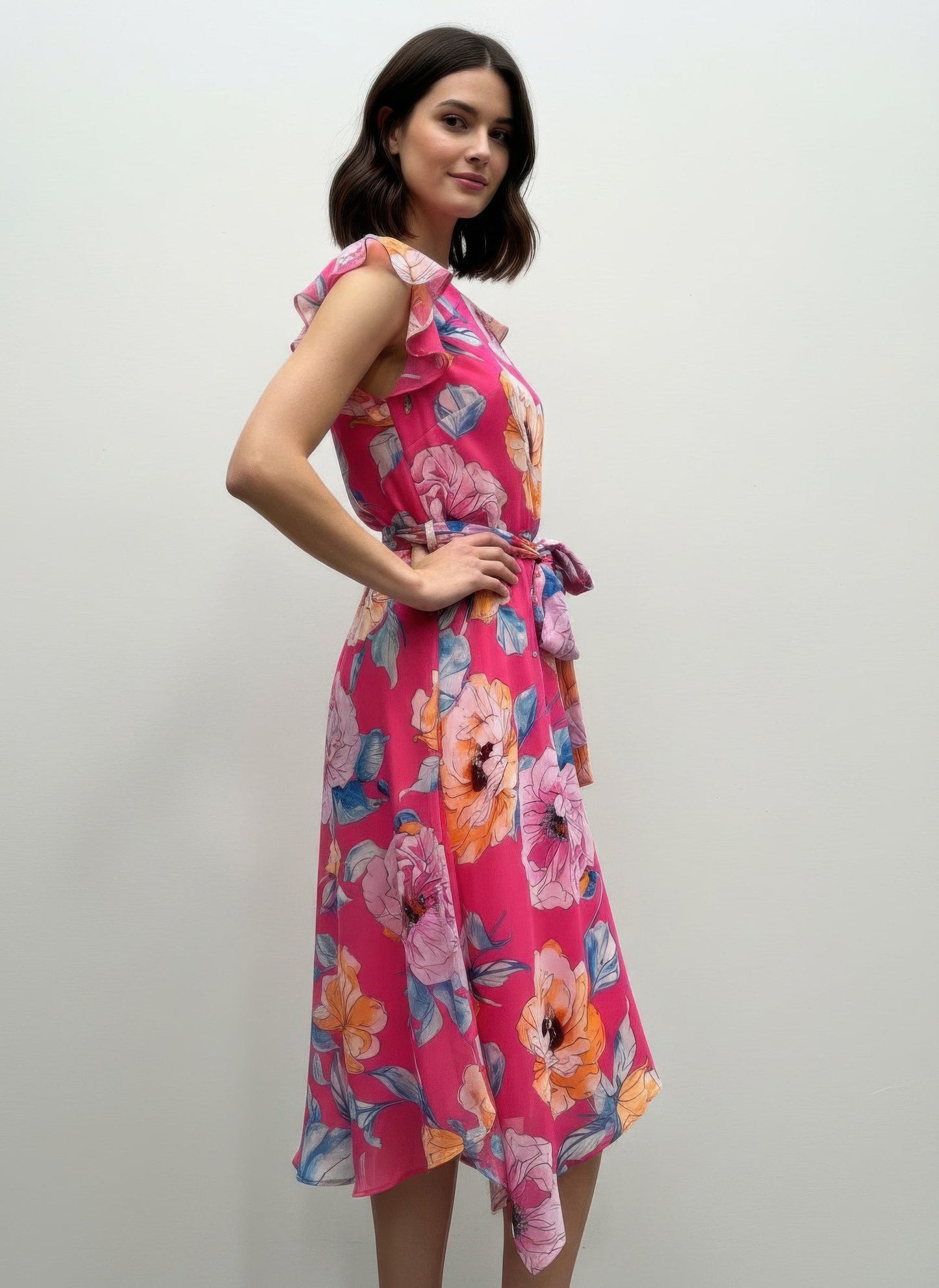 Shelby & Palmer Floral Ruffled Sleeve - ZumBuys