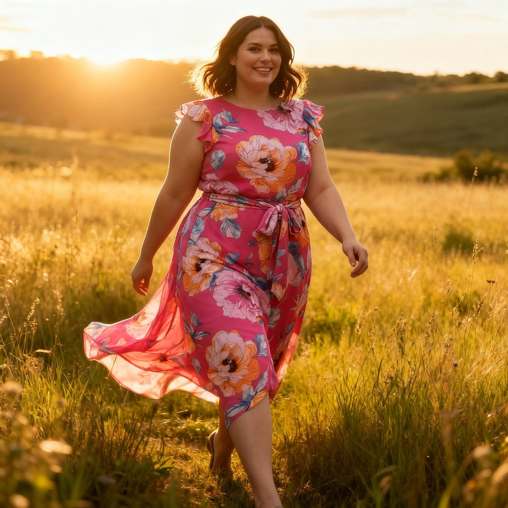 Shelby & Palmer Floral Ruffled Sleeve - ZumBuys