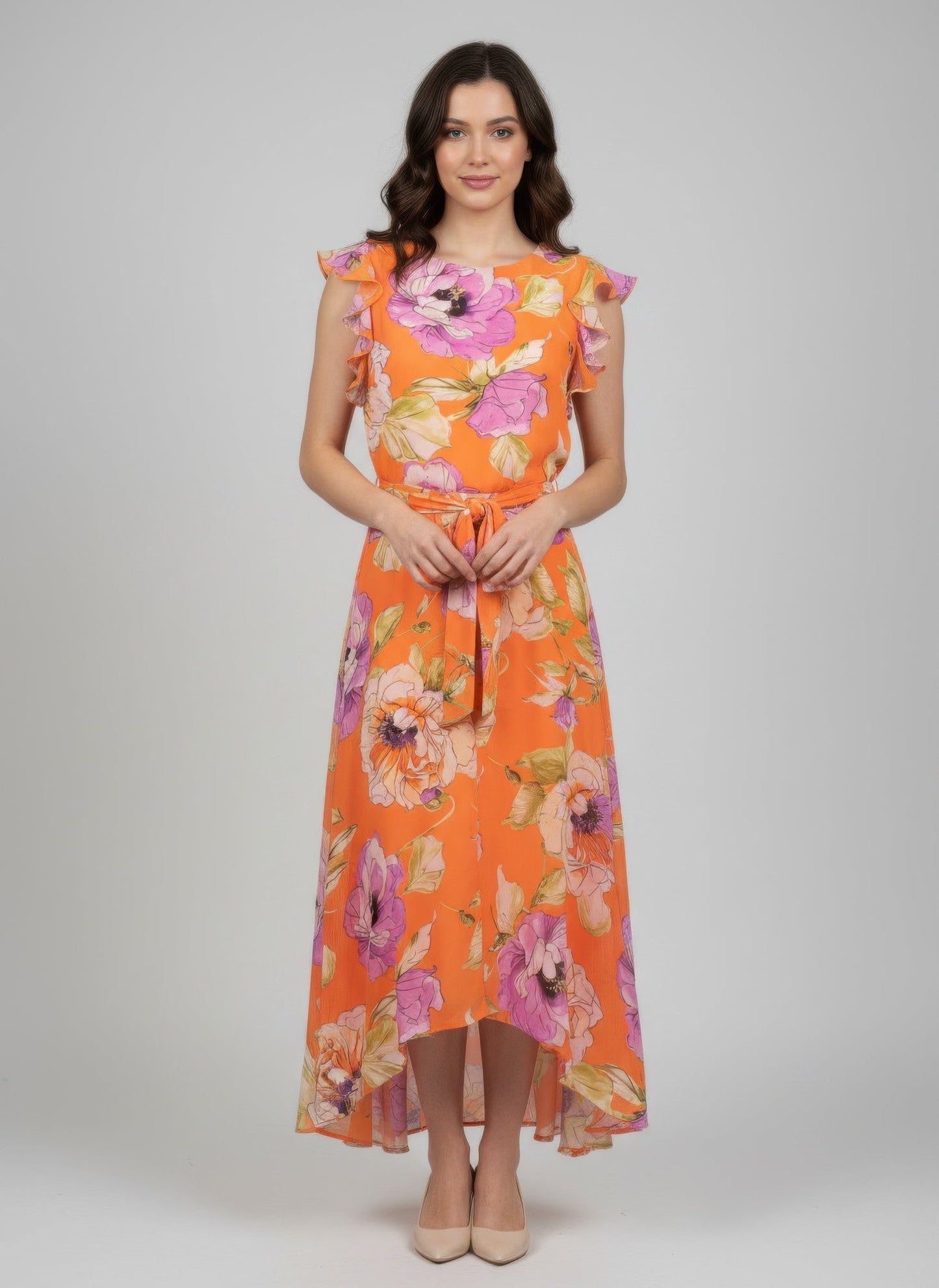 Shelby & Palmer Floral Ruffled Sleeve - ZumBuys