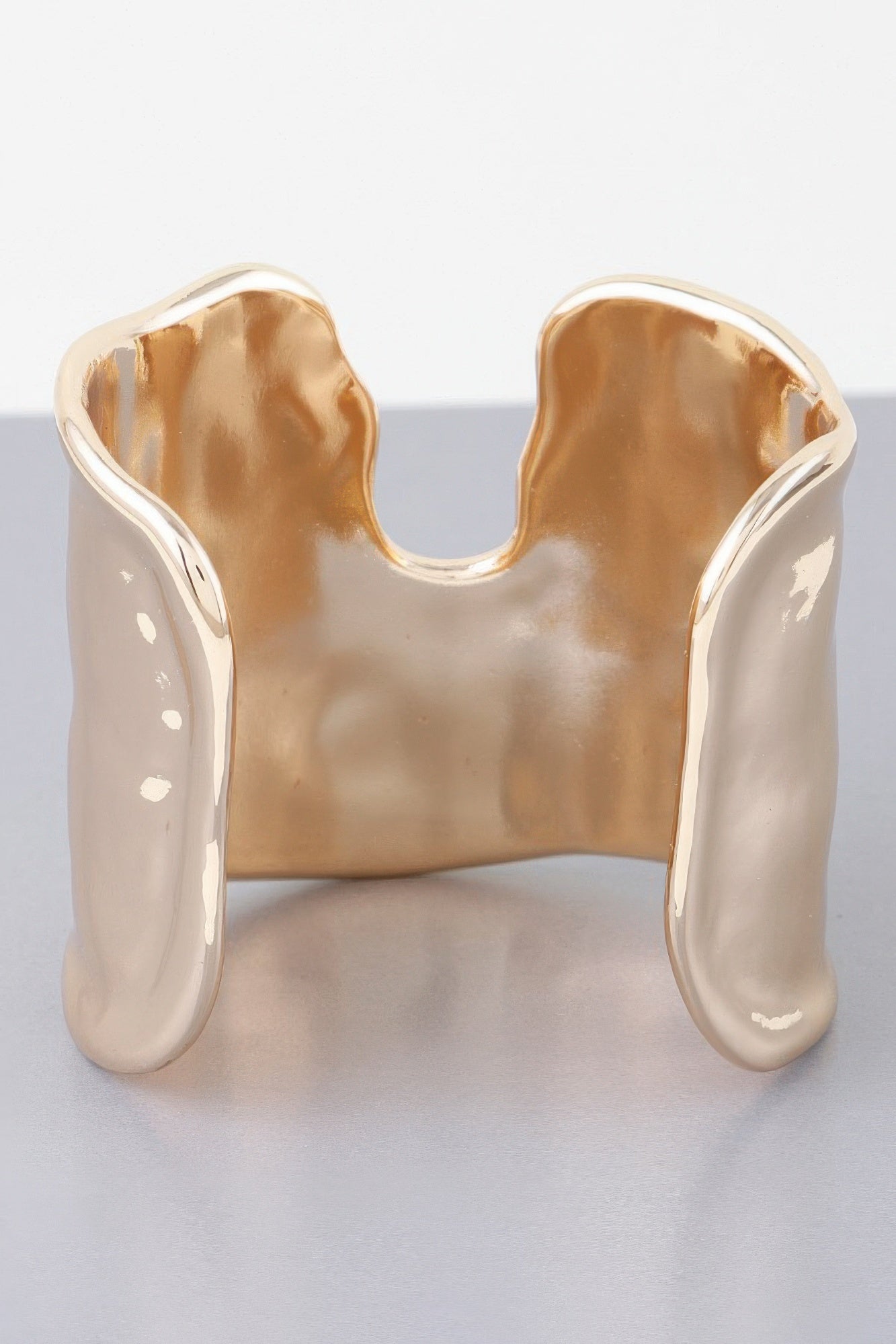 Shiny Hammered Cuff Bracelet - ZumBuys