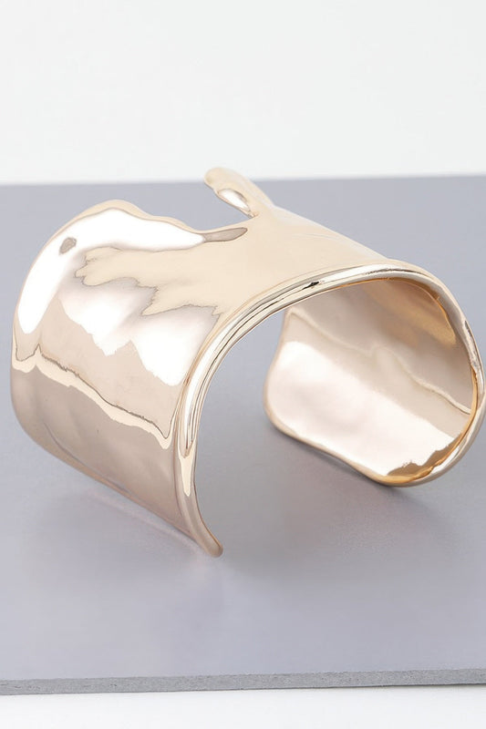 Shiny Hammered Cuff Bracelet - ZumBuys