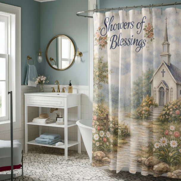 Showers of Blessings Shower Curtain - ZumBuys