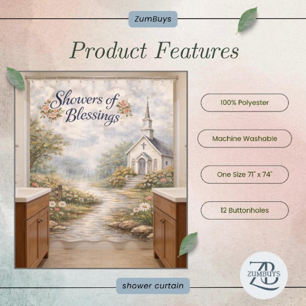 Showers of Blessings Shower Curtain - ZumBuys