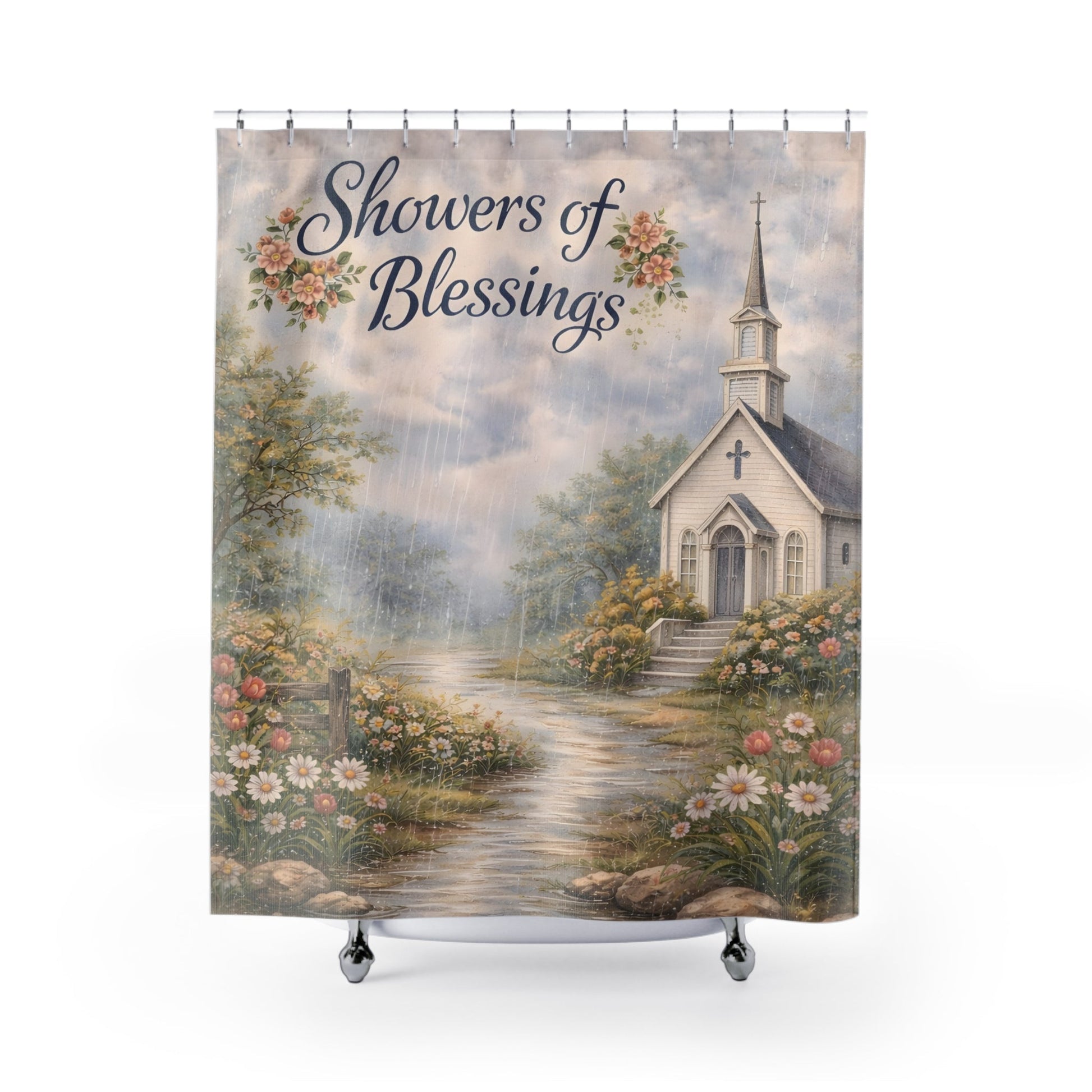 Showers of Blessings Shower Curtain - ZumBuys