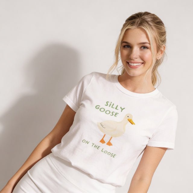 Silly Goose On The Loose Graphic Tee – Cute Funny Women’s T-Shirt - ZumBuys