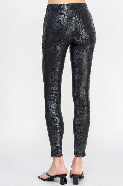 Snake skin print leggings - ZumBuys