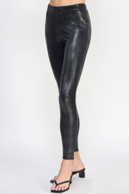 Snake skin print leggings - ZumBuys