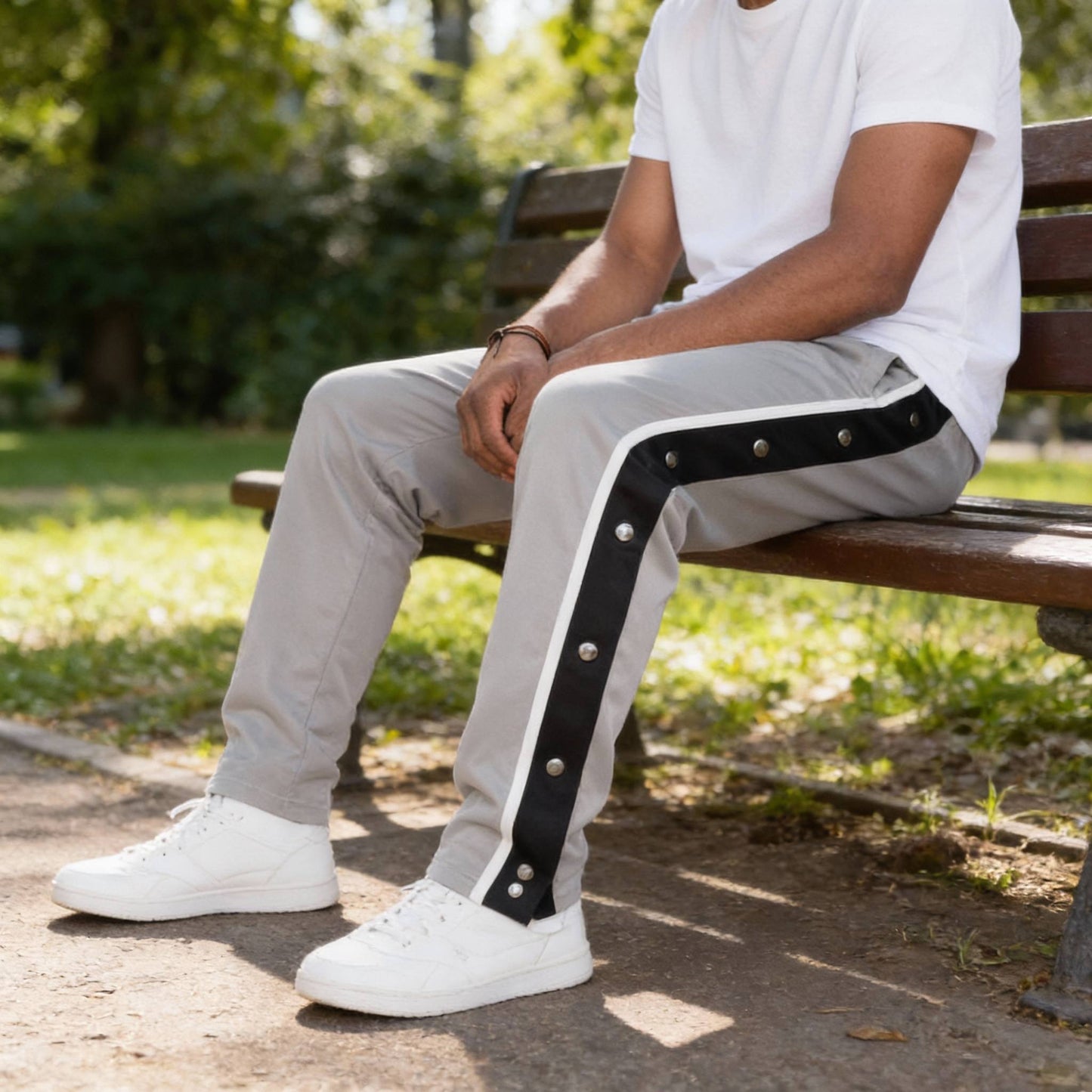 Snap Button Track Pants - ZumBuys