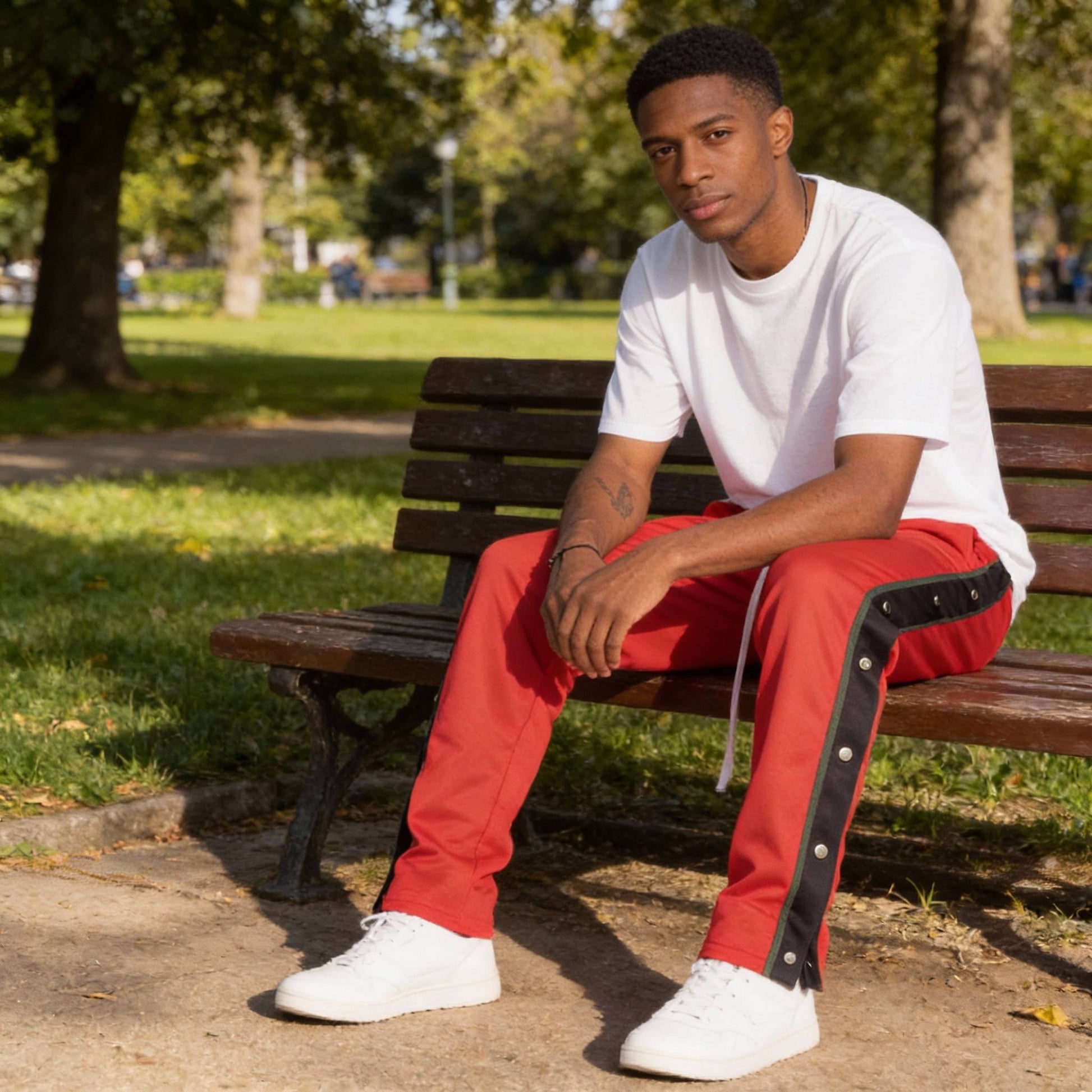 Snap Button Track Pants - ZumBuys